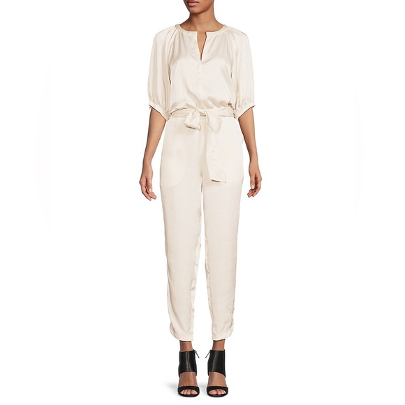 Ramy Brook cream satin jumpsuit - Picture 3 of 7